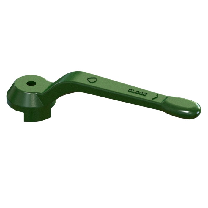 Maniglia in alluminio verde per valvola 3/4, 1