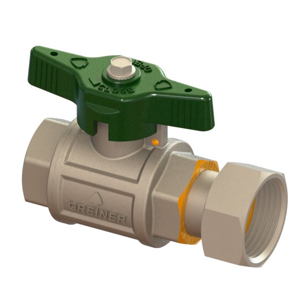 Valvola a sfera per contatore acqua a passaggio totale serie pesante con farfalla sigillabile F-GI