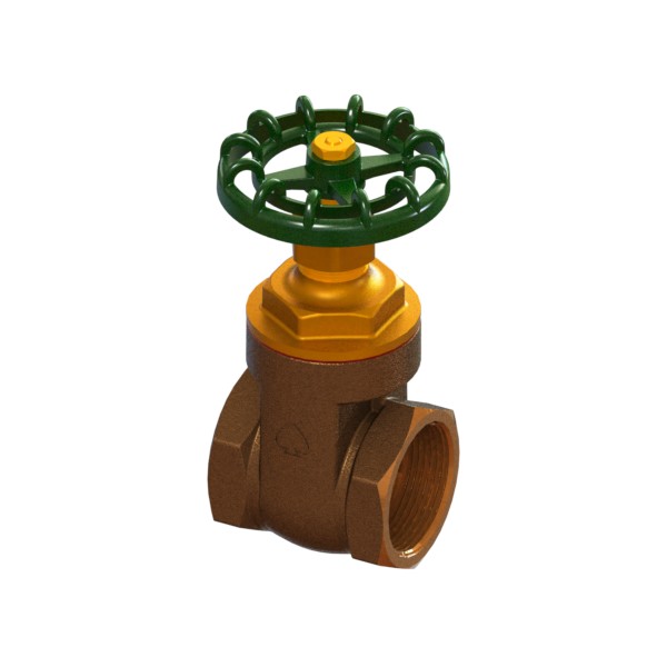 Saracinesca in bronzo a passaggio totale PN25 con volantino di manovra F-F