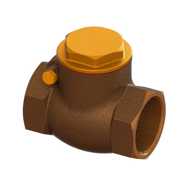 Valvola di ritegno a clapet in bronzo a passagio totale PN16 F-F