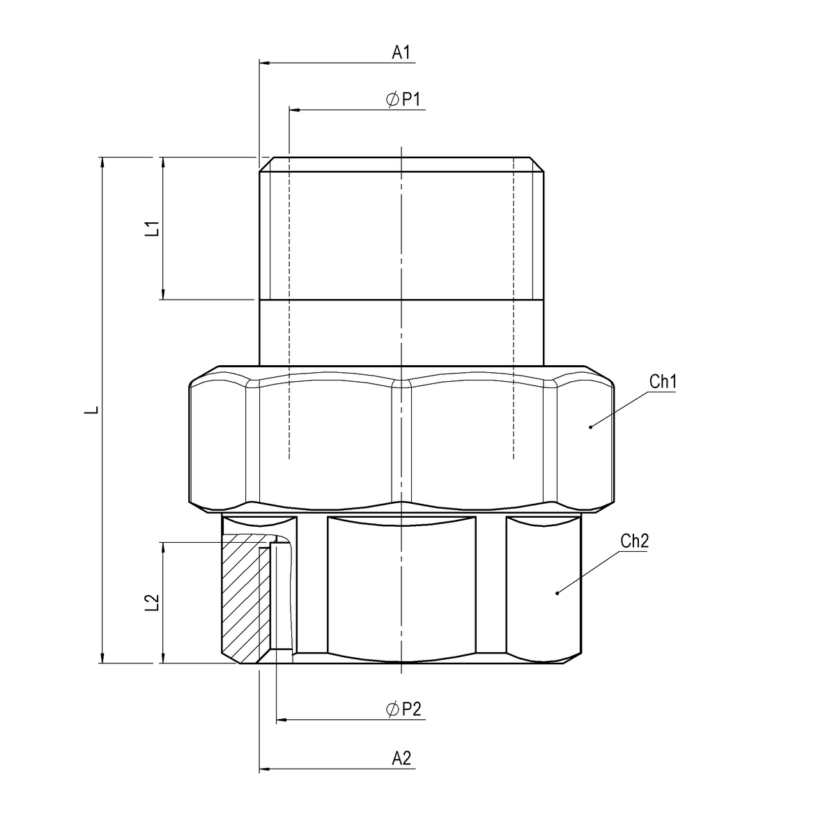Greiner S.p.A. Taps and fittings Dept. Threepart straight fitting
