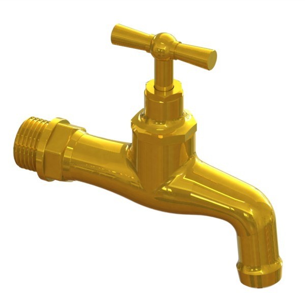 Rubinetto erogatore curvo con valvolino piatto con rompigetto M