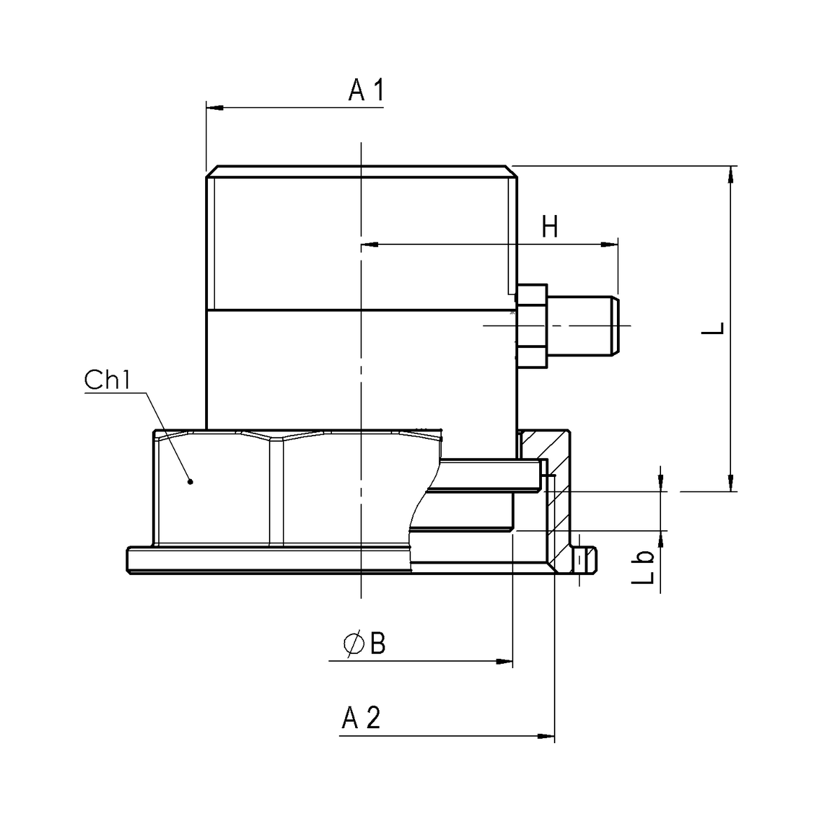 Raccordo per contatore gas nichelato con cannotto con presa controllo pressione PCP M-Girello
