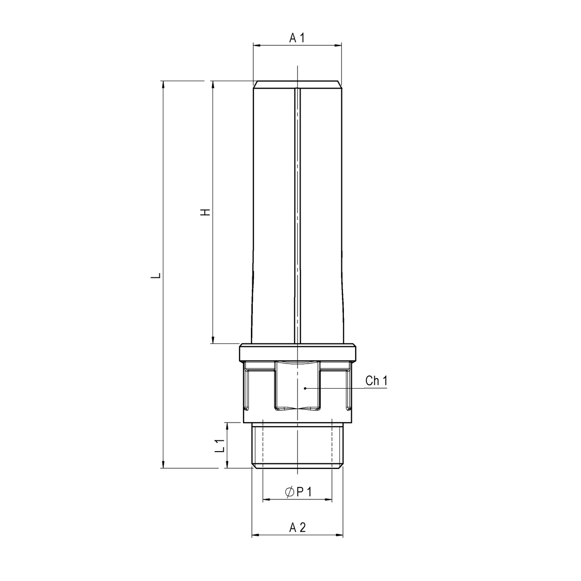 Brass water transition joint with PE PN16 SDR11 to be welded PE-MALE