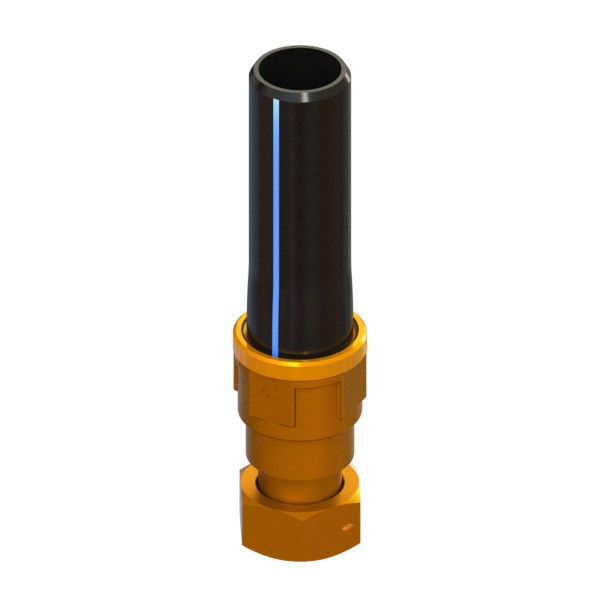 Giunto di transizione per acqua in ottone con pe PN16 SDR11 a saldare PE-GI