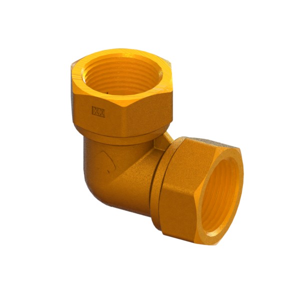Curva a 90° in ottone filettata EN ISO 10226 (ex ISO 7/1) serie pesante F-F