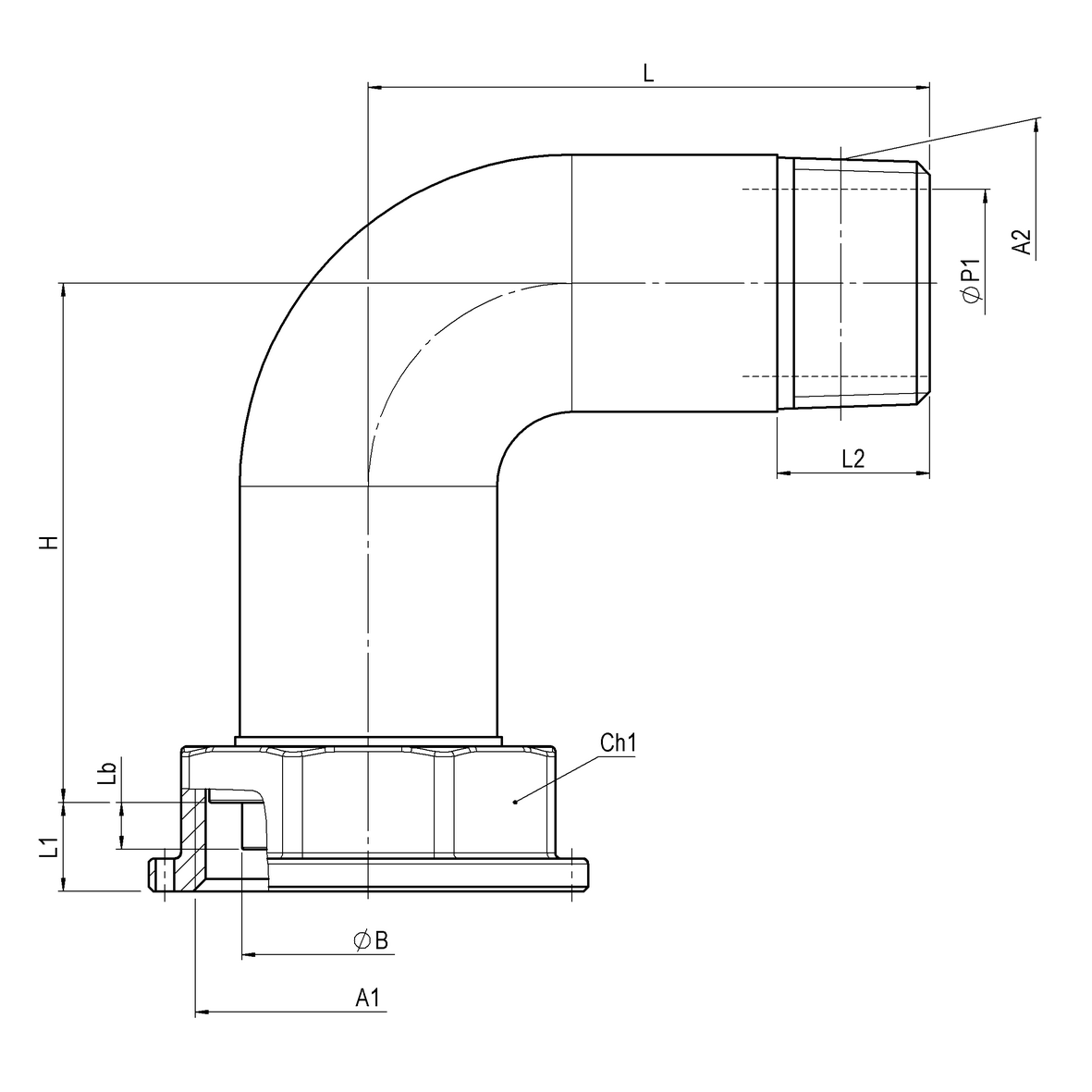 Raccordo a squadra per contatore gas M-Girello Becchi