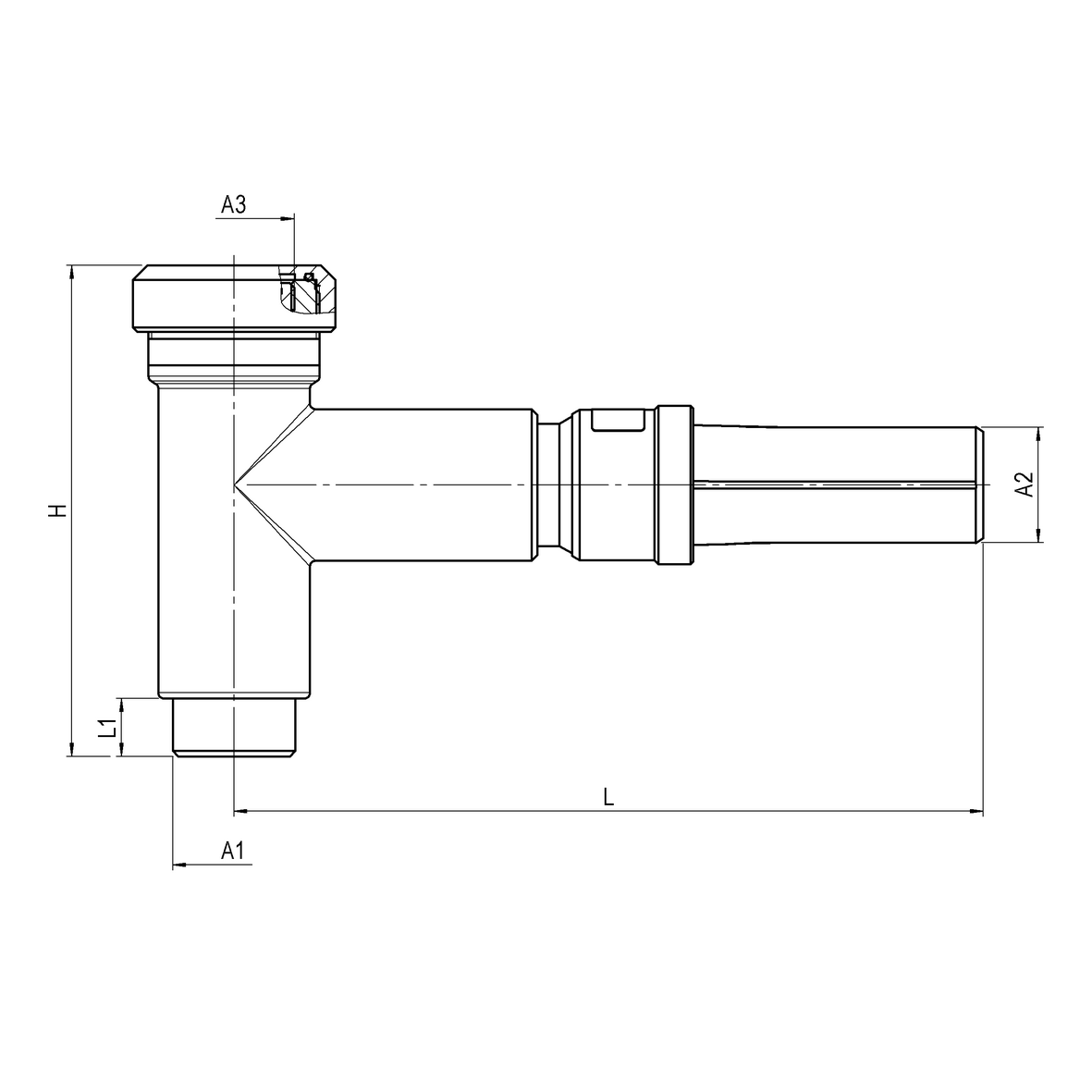 T-connection for covered connection under pressure for low and medium pressure FE to be welded - PE to be welded