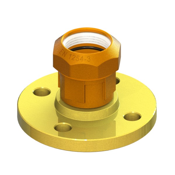 Compression fitting for PE PN16 pipe, with screw stays PE-Fixed flange