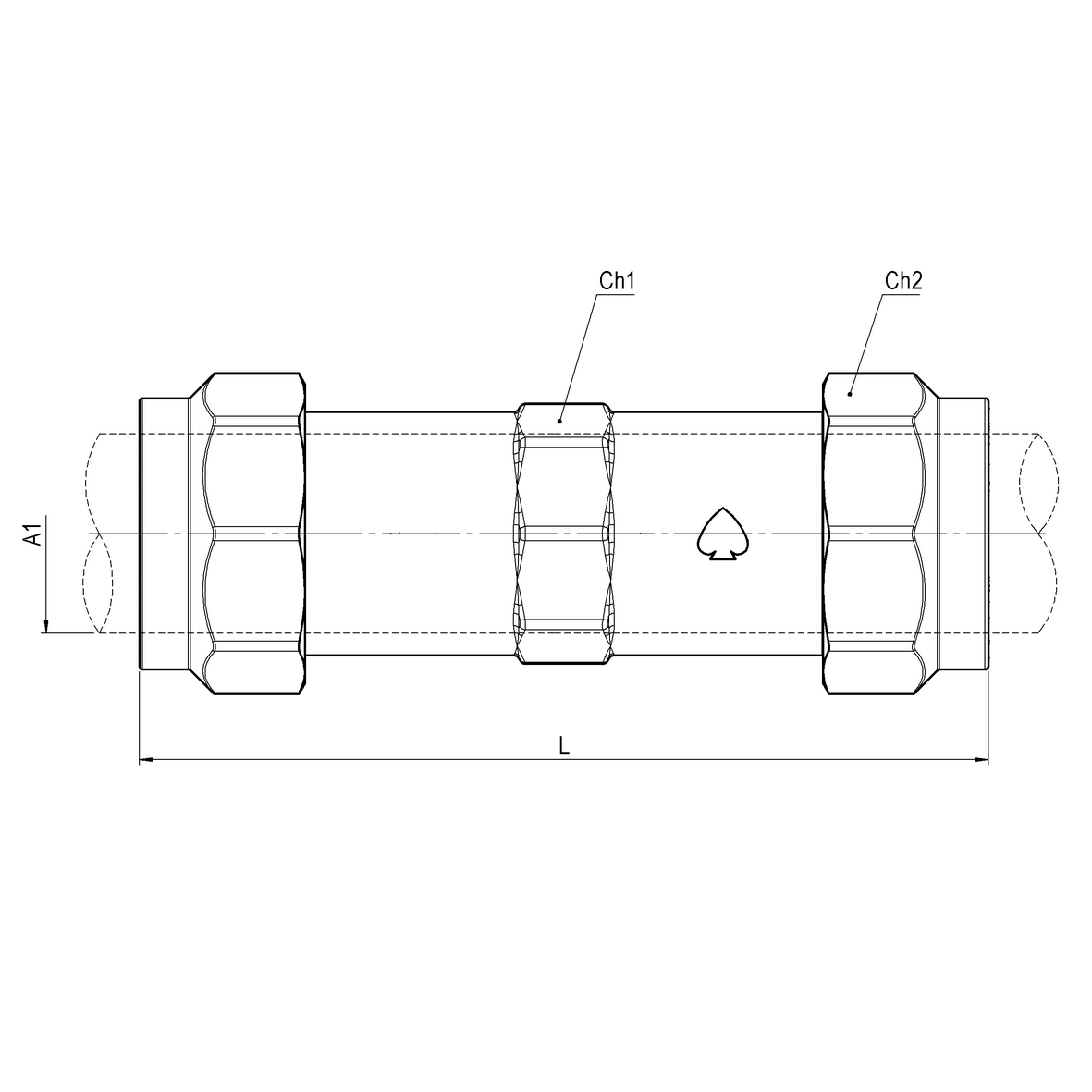 Raccordo a serraggio meccanico per tubo PE PN25 con stringitubo in ottone doppio per riparazione PE-PE