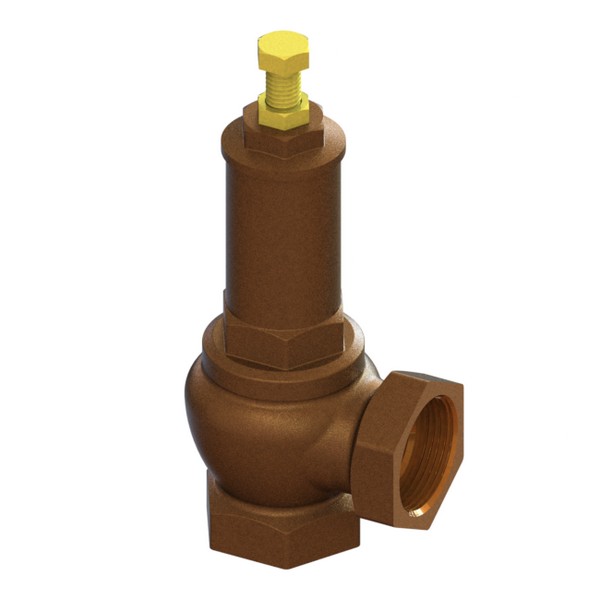 Bronze spring safety valve with piped outlet with metal seal FEMALE-FEMALE