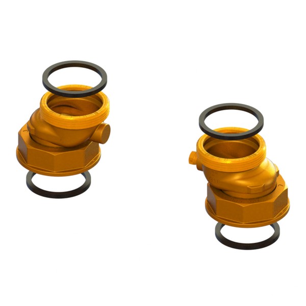 Double adapter kit for gas meter from L=250 to L=280 with PCP R 1/8” outlet with gaskets MALE-MOVING NUT