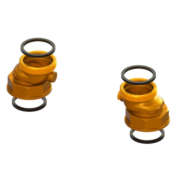 Kit doppio adattatore per contatore gas da I=335 a I=280 con PCP 1/4 in uscita con guarnizioni M-Girello