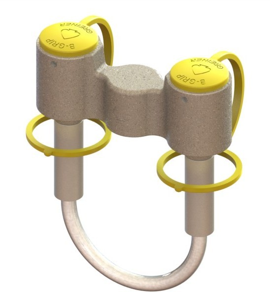 Cavallotto di morosità Binogrip per valvole a sfera gas con sistema antimanomissione B-Grip e tappo di protezione in plastica