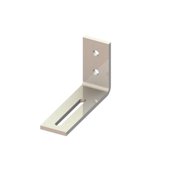 Zinc-coated steel right-angle support with two holes for wall fixing L=130