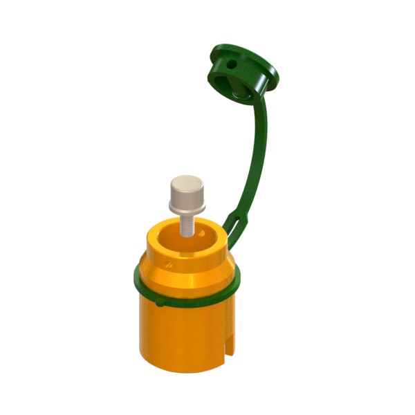 Cappuccio di sigillo per stelo di manovra con sistema antimanomissione B-Grip e tappo di protezione in plastica