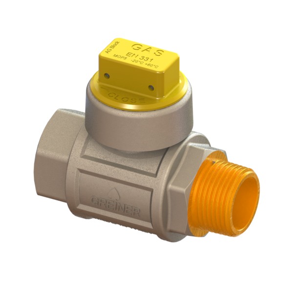 Gas full-bore ball valve, heavy execution, with safety cap AG-Block MALE-FEMALE