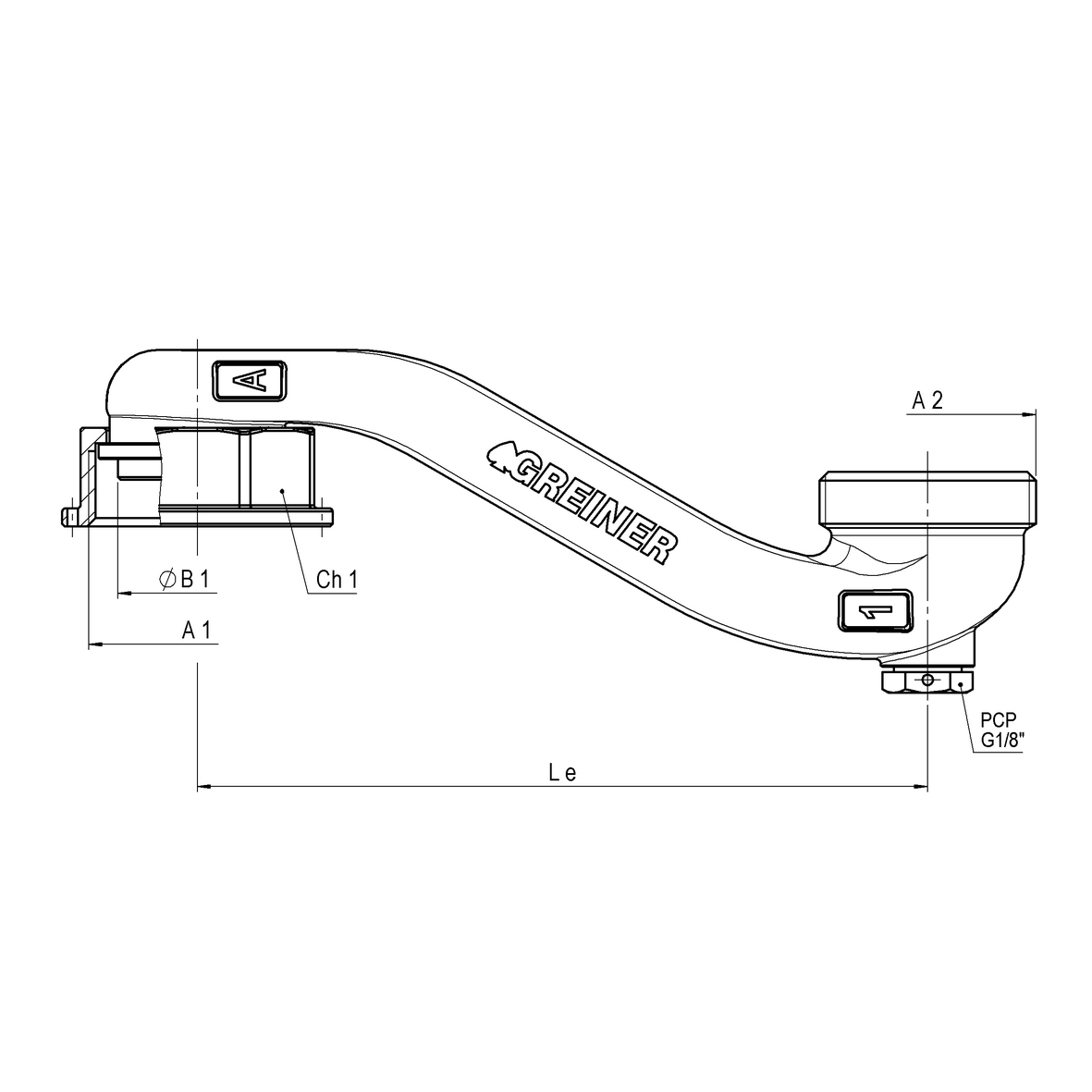 Adattatore in ottone per contatore gas G4 da I=250 a I=110 con PCP G 1/8 con guarnizioni e salvafiletto M-Girello