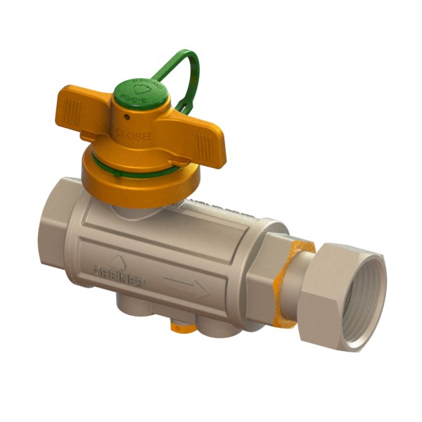 Valvola a sfera acqua a passaggio totale pesante con ritegno e dispositivo di sussistenza tarabile con farfalla B-Grip F-GI
