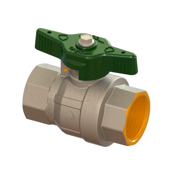 Valvola a sfera per acqua a passaggio totale serie normale con farfalla sigillabile F-F