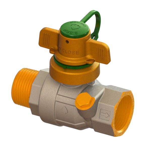 Water full-bore ball valve, standard series, with adjustable survival device with B-Grip T-handle, MALE-FEMALE