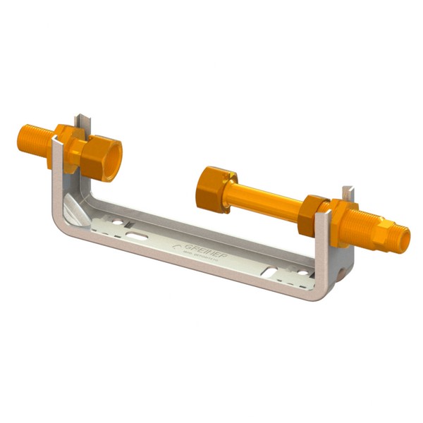 Mensola per contatore acqua Multicontatore DN25 con supporto fisso antisfilamento in acciaio zincato con raccordi fisso M-GI e telescopico GI-M